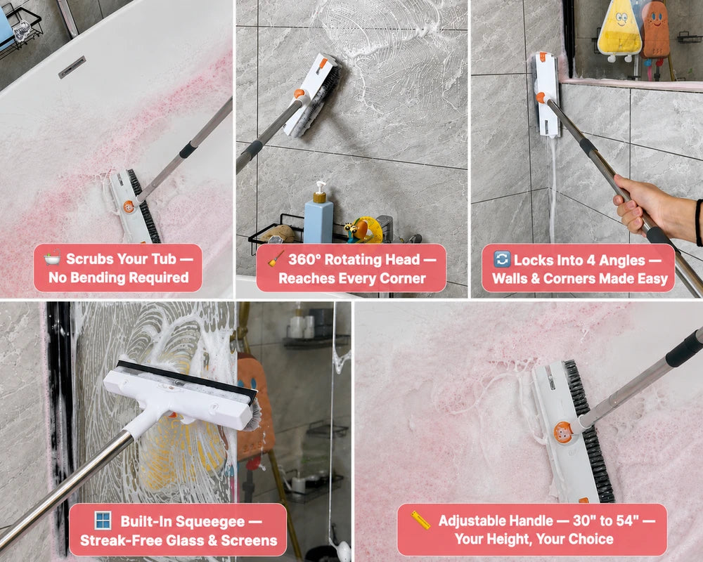 GrubWand™ 3-in-1 Floor & Shower Scrub Brush